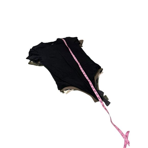 Nuuds Multicolor Short Sleeve Bodysuit Lot Of 5 Soft Basic Minimalist Womens M/L - Picture 7 of 8